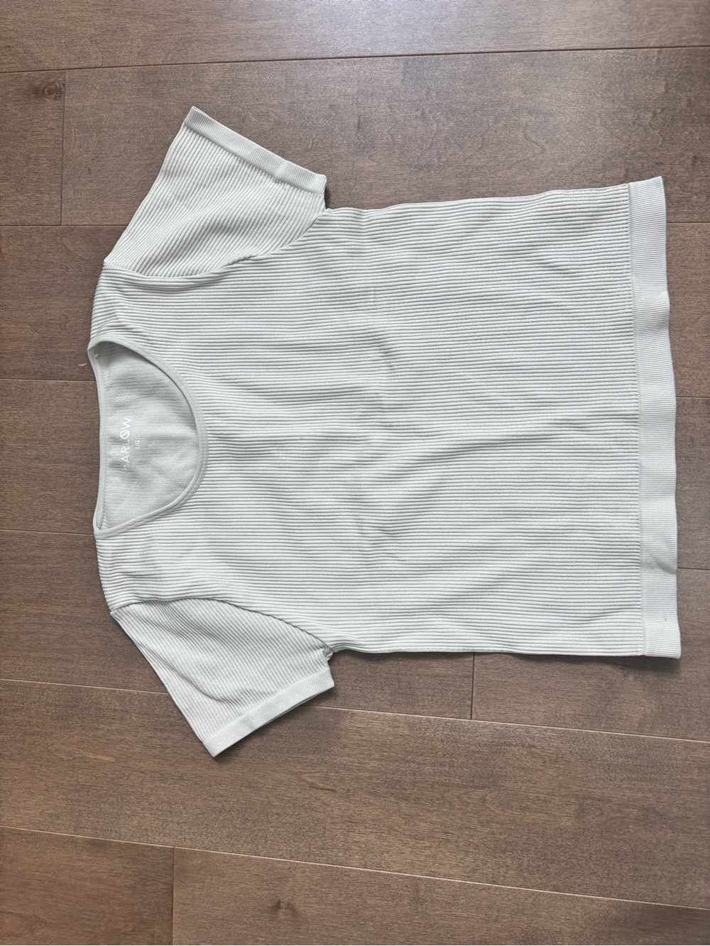 A New Day Ribbed Short Sleeve Tee - Light Gray
